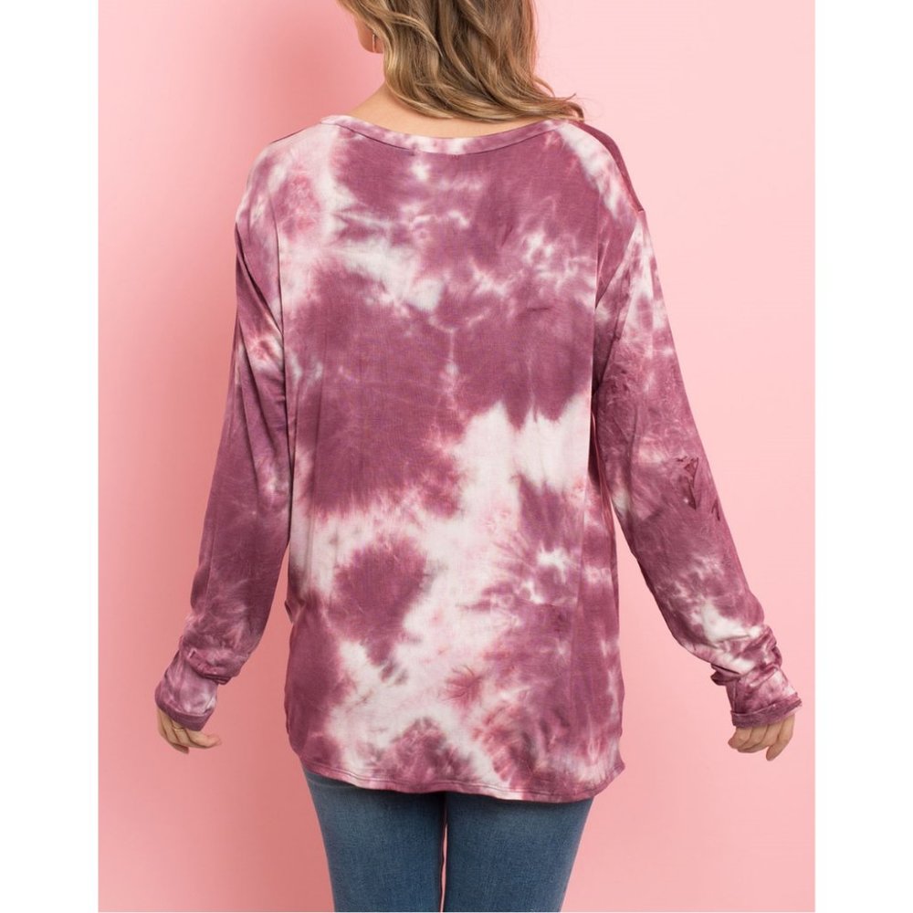 Marsala Ivory Tie Dye Top {Perfect Peach} - Picture 5 of 5